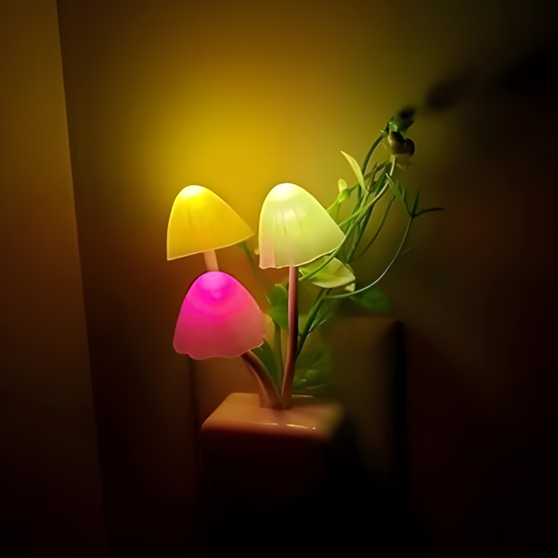 Mushroom LED Night Light – 3D Flower Lamp for Home & Bedroom Decor