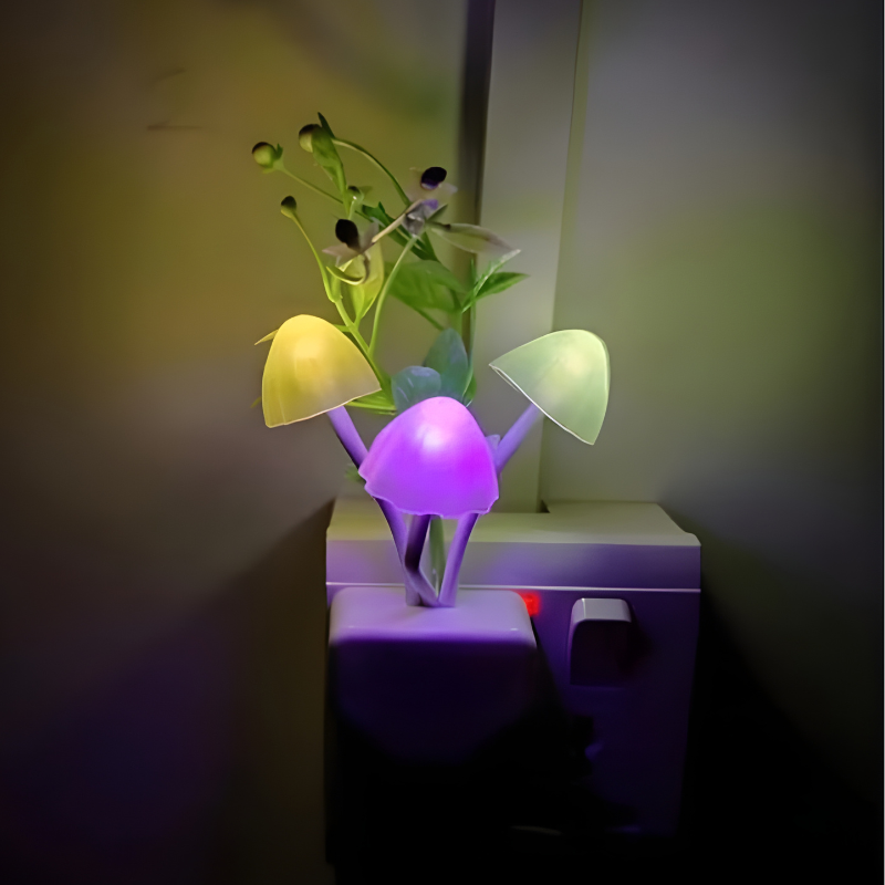 Mushroom LED Night Light – 3D Flower Lamp for Home & Bedroom Decor