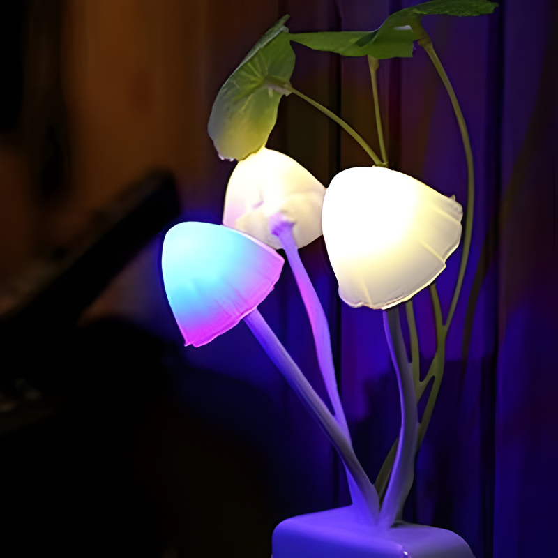 Mushroom LED Night Light – 3D Flower Lamp for Home & Bedroom Decor