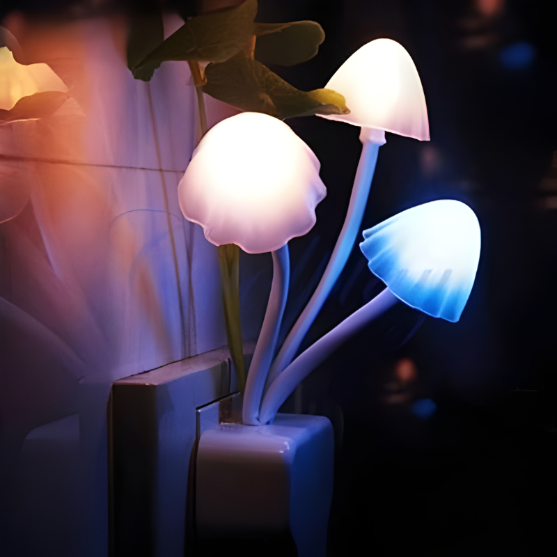 Mushroom LED Night Light – 3D Flower Lamp for Home & Bedroom Decor